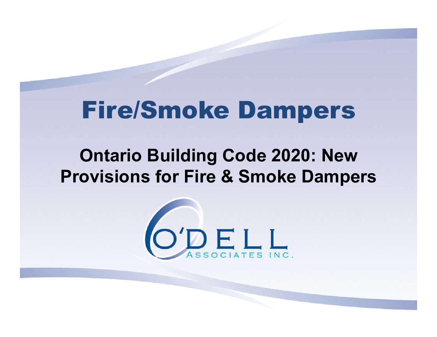 ODell_PPT Fire & Smoke Dampers